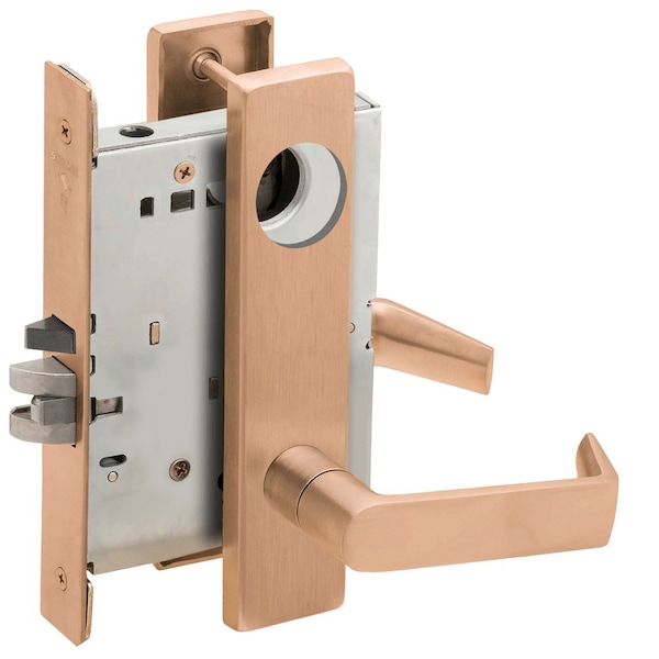 Schlage Grade 1 Classroom Mortise Lock, Less Cylinder, 06 Lever, L Escutcheon, Satin Bronze Clear Coated Fin L9070L 06L 612 - main